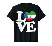 I Love Ecuatorial Guinea Bandera Corazón Patriótico Viaje Camiseta