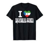 I Love Ecuatorial Guinea Bandera de Corazón Retro Recuerdo de Viaje Camiseta