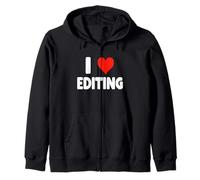 I Love Editing - Heart Movie Film Periódico Periodismo Libro Sudadera con Capucha