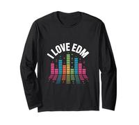 I Love EDM Ecualizador de música vibrante Manga Larga