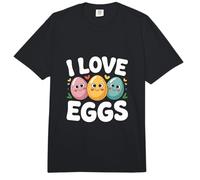 I Love Eggs Cute Cartoon Caras Diversión Comfort Colors Adult Heavyweight T-Shirt