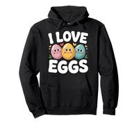 I Love Eggs Cute Cartoon Caras Diversión Sudadera con Capucha