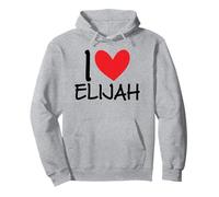 I Love Elijah Nombre Corazón Personalizado Hombres Guy BFF Friend Him Sudadera con Capucha