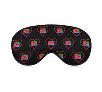 I Love Eritrea Red Heart Sleep Mask Night Cover Eye para mujeres y hombres BlockLight para avión, viaje, siesta, correa ajustable