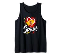 I Love España Bandera de Viaje Corazón Español Vacaciones Turístico Arte Camiseta sin Mangas