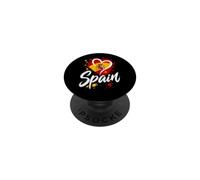 I Love España Bandera de Viaje Corazón Español Vacaciones Turístico Arte PopSockets PopGrip Adhesivo