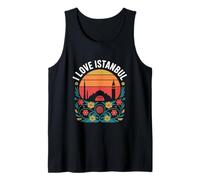 I Love Estambul Silueta Atardecer Escena Camiseta sin Mangas