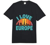 I Love Europe Monumentos Famosos Silueta Comfort Colors Adult Heavyweight T-Shirt