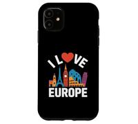 I Love Europe Monumentos famosos Viajes Carcasa para iPhone 11