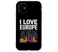 I Love Europe Monumentos famosos Viajes Carcasa para iPhone 11