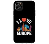 I Love Europe Monumentos famosos Viajes Carcasa para iPhone 11 Pro Max