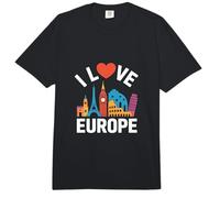 I Love Europe Monumentos Famosos Viajes Comfort Colors Adult Heavyweight T-Shirt