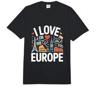 I Love Europe Torre Eiffel Coliseo Big Ben Souvenirs Comfort Colors Adult Heavyweight T-Shirt