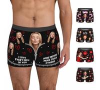 I Love Every Inch of You Some Inches More Than Others Boxer Briefs Personalizado Photo Zipper Underwear Heart Heart I Fucking You Bointpants Funny Fea Fea Boxer Briefs For Boyfriend Husband Lover
