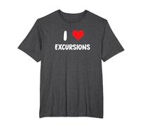 I Love Excursions - Corazón - Viaje Viaje Vacaciones Crucero Camiseta, Hombre Tallas Grandes, Jaspeado Oscuro, 3X Alto