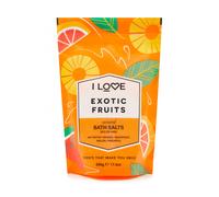 I Love Exotic Fruits Scented Bath Salts, With 99% Naturally Derived Ingredients Including ACB Bio-Water Bamboo, Lightly Fragranced Leaving Skin Feeling Silky & Smooth, Vegan-Friendly - 500g