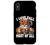 I Love Fall Most of All Autumn GNOME with Farm Fresh Pumpkin Carcasa para iPhone X/XS