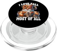 I Love Fall Most of All Autumn GNOME with Farm Fresh Pumpkin PopSockets PopGrip para MagSafe
