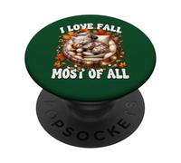 I Love Fall Most of All Cute Autumn Vibes for Kitten Lover PopSockets PopGrip Adhesivo