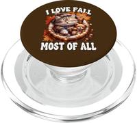 I Love Fall Most of All Cute Kitten For Cat Mom Autumn Cat PopSockets PopGrip para MagSafe