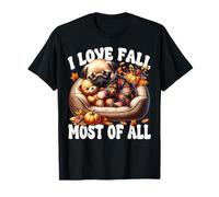I Love Fall Most of All Fall Pug Mom Graphic For Dog Lovers Camiseta