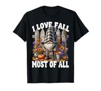 I Love Fall Most of All Gardener Graphic with Autumn GNOME Camiseta
