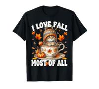 I Love Fall Most of All Kitten Mom Graphic For Cat Grandma Camiseta