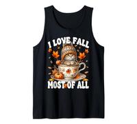 I Love Fall Most of All Kitten Mom Graphic For Cat Grandma Camiseta sin Mangas