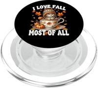 I Love Fall Most of All Kitten Mom Graphic For Cat Grandma PopSockets PopGrip para MagSafe