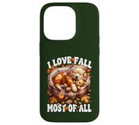 I Love Fall Most of All Puppy Graphic with Golden Retriever Carcasa para iPhone 14 Pro
