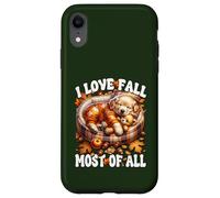 I Love Fall Most of All Puppy Graphic with Golden Retriever Carcasa para iPhone XR