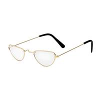 I LOVE FANCY DRESS Accesorio DE Disfraces DE Gafas DE Media Luna - Gafas DE Medio Ojo Estilo Santa O Profesora con Marcos DE Alambre Dorado