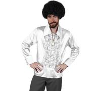 I LOVE FANCY DRESS Camisa DE Disco Blanca para Adulto Estilo AÑOS 70S Fiestas TEMATICAS O Carnaval (S)
