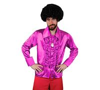 I LOVE FANCY DRESS CAMISA DE DISCO ROSA PARA ADULTO ESTILO AÑOS 70S PERFECTO PARA FIESTAS TEMATICAS O CARNAVAL (M)