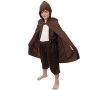 I LOVE FANCY DRESS Capa Marron con Capucha para COSTUMAS DE NIÑOS TAMAÑO Unico Vampiro, Magos Y MAGAS, REALEZA