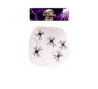 I LOVE FANCY DRESS Decoración de telaraña de Halloween con arañas negras, paquete de 24, correas falsas elásticas para decoración de fiesta espeluznante, disponible en paquetes múltiples