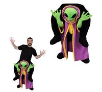 I LOVE FANCY DRESS Disfraz A CUESTAS DE Extraterrestre - Disfraz DE Felpa DE Montar-sobre Extraterrestre Verde - Talla ÚNICA