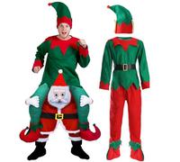 I LOVE FANCY DRESS Disfraz A Hombros DE Papa Noel con Disfraz DE Elfo para Adulto Conjunto TEMATICO Fiestas TEMATICAS DE Navidad (M)