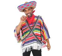 I LOVE FANCY DRESS Disfraz DE Bandido Mexicano para Adultos con Sombrero Azul, Poncho, Cinturon DE Balas, Bigote Y CIGARRO