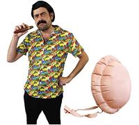 I LOVE FANCY DRESS Disfraz DE Pablo Escobar - Camisa Hawaiana Amarilla + Peluca + Bigote + CIGARRO + Barriga Inflable PELÍCULAS DE TV Disfraces DE SEÑOR DE Las Drogas - TAMAÑO: PEQUEÑO
