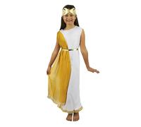 I LOVE FANCY DRESS Disfraz de Soldado Romano para Niñas - Guerrero Centurión para Niñas Túnica de Soldado Griego + Tela Dorado + Tocado (Tamaño: Grande)