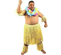 I LOVE FANCY DRESS DISFRAZ DE ZULU PARA HOMBRES CONJUNTO TEMATICO HAVAIANO DE 5 PIEZAS (XL)