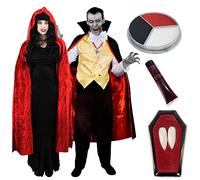 I LOVE FANCY DRESS Disfraz para Parejas DE Vampiros Conjunto TEMATICO para Hombre (M) DE Dracula Y Mujer Vampira (M) con Accesorios