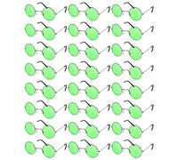 I LOVE FANCY DRESS Gafas Plata con Lentes Verdes Circulares Estilo Hippy AÑOS 70S COMPLETAR Disfraces para Fiestas TEMATICAS O Festivales MUSICOS (24 Unidades)