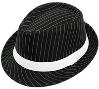 I LOVE FANCY DRESS LTD Sombrero Trilby de Lujo con Rayas Blancas y Banda Blanca Estilo Gangster de 58 cm