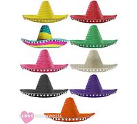 I LOVE FANCY DRESS PAQUETE DE 100 SOMBREROS MEXICANOS DE PAJA EN DIVERSAS COLORES PERFECTO PARA FIESTAS DE GRUPO O CARNAVAL