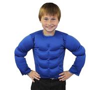 I LOVE FANCY DRESS Pecho MUSCULADO Falso Azul para NIÑOS(XL)