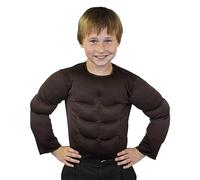 I LOVE FANCY DRESS Pecho MUSCULADO Falso Marron para NIÑOS(ESTANDAR)
