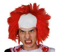 I LOVE FANCY DRESS Peluca Media Calva Media con Cabello Color Rojo Estilo CIENTIFICO Loco para Adultos Fiestas TEMATICAS O para COMPLETAR Disfraces TEMATICOS