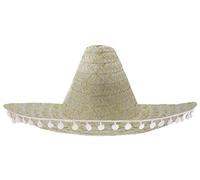 I LOVE FANCY DRESS Sombrero Color Natural con PONPONS Blancos para Adultos Fiestas TEMATICAS O 5 DE Mayo (100 Unidades)